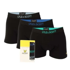 Gifts|Underwear And Socks*Lyle And Scott Mens Nathan 3 Pack Boxer Shorts in Black