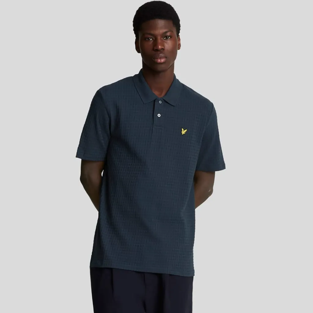 Polo Shirts*Lyle And Scott Micro Argyle Polo Shirt in Blue