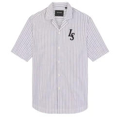 Shirts*Lyle And Scott Pinstripe Revere Collar Shirt in White