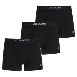 Underwear And Socks*Lyle And Scott 3pk Cre Trunks in Black