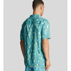 Shirts*Lyle And Scott Pool Print Shirt in Blue