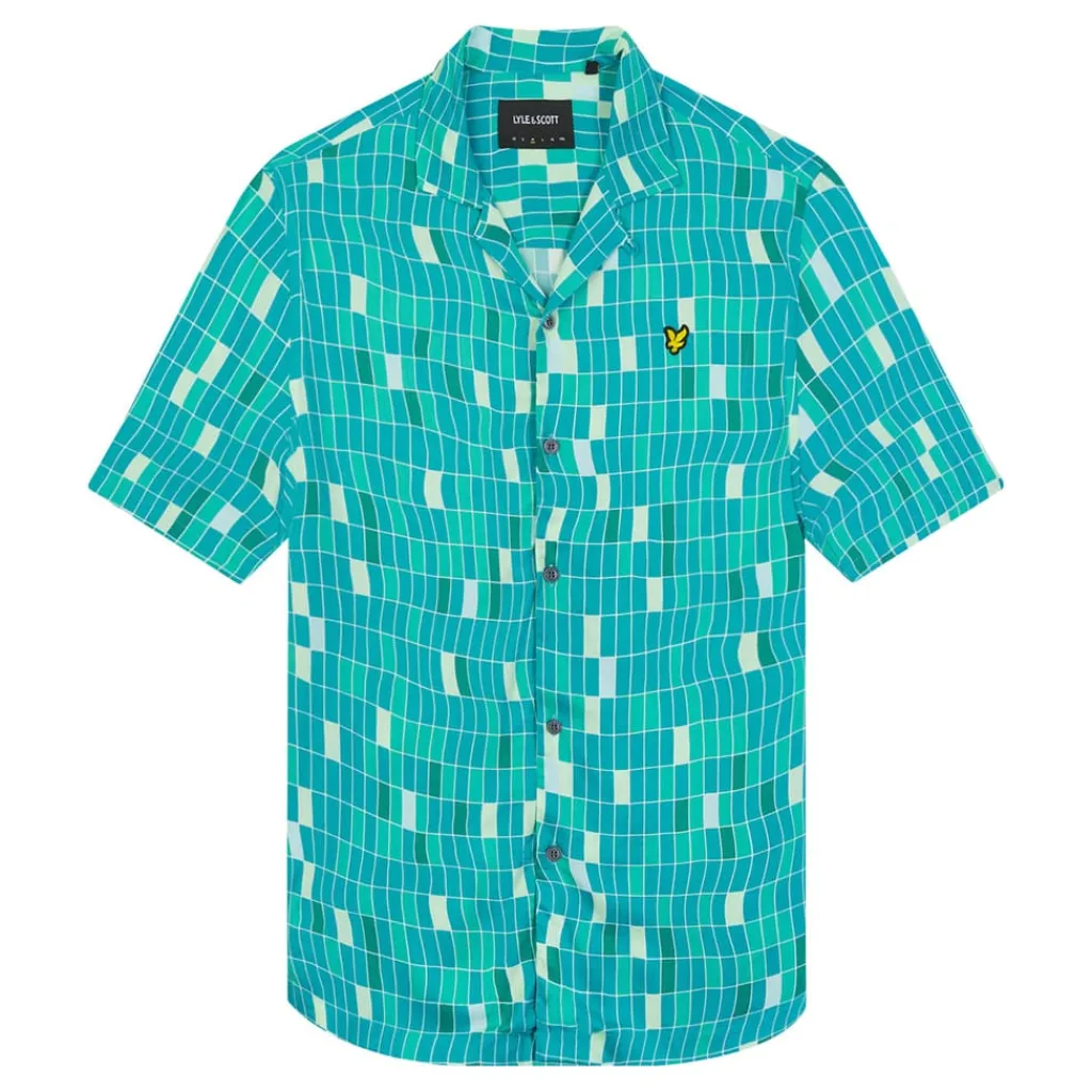 Shirts*Lyle And Scott Pool Print Shirt in Blue