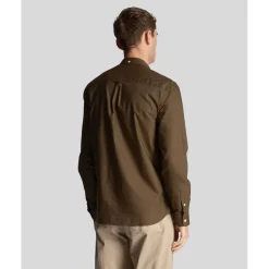 Shirts*Lyle And Scott Regular Fit Light Weight Oxford Shirt in olive
