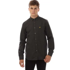 Shirts*Lyle And Scott Regular Fit Light Weight Oxford Shirt in Grey black