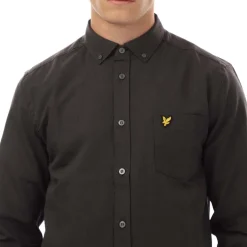 Shirts*Lyle And Scott Regular Fit Light Weight Oxford Shirt in Grey black