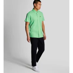 Shirts*Lyle And Scott Short Sleeve Pique Shirt in Green
