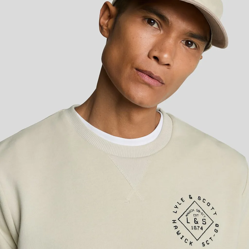 Sweatshirts*Lyle And Scott Stamp Crewneck Sweatshirt in Cream