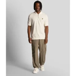 Polo Shirts*Lyle And Scott Textured Stripe Polo Shirt in White
