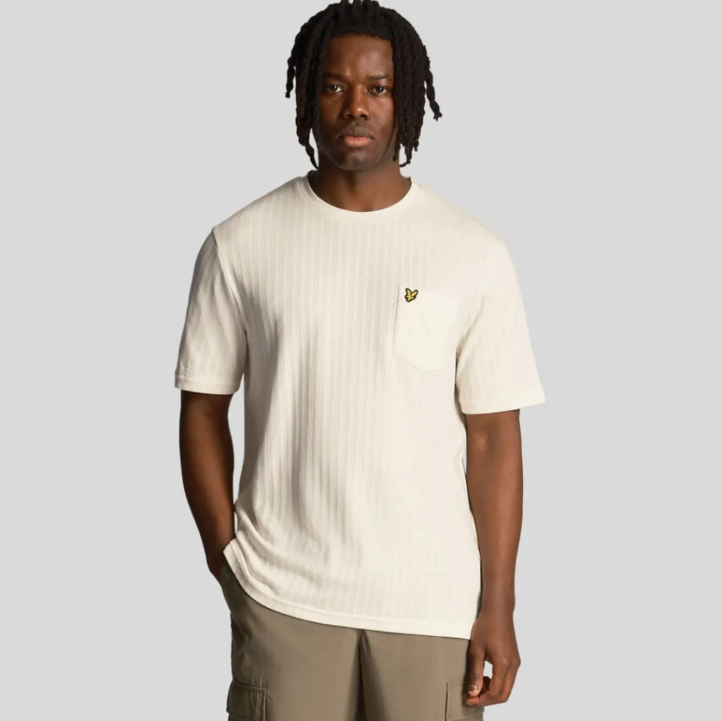 T-Shirts And Vests*Lyle And Scott Textured Stripe T-Shirt in White