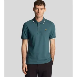 Polo Shirts*Lyle And Scott Tipped Polo Shirt in Green White