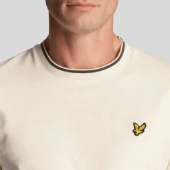 T-Shirts And Vests*Lyle And Scott Tipped T-Shirt in White Grey