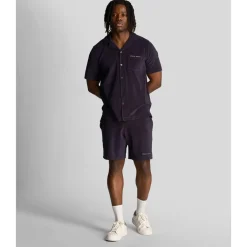 Shirts*Lyle And Scott Towelling Resort Shirt in Navy
