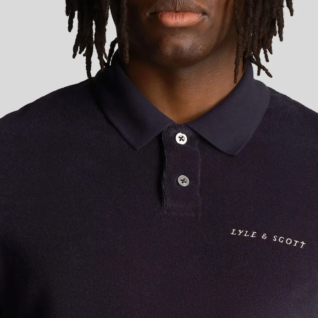 Polo Shirts*Lyle And Scott Towelling Polo Shirt in Navy