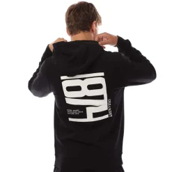 Sweatshirts|Hoodies*Lyle And Scott Vertical 1874 Graphic Pullover Hoodie in Black-White