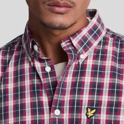 Shirts*Lyle And Scott Washed Check Poplin Shirt in Navy
