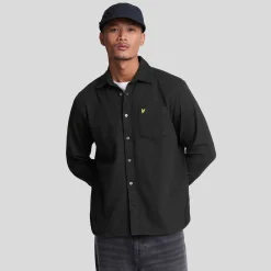 Shirts*Lyle And Scott Worsted Twill Shirt in Black
