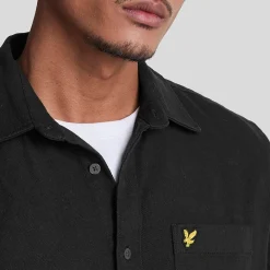 Shirts*Lyle And Scott Worsted Twill Shirt in Black