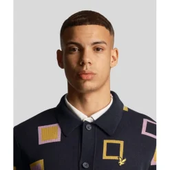 Knitwear*Lyle And Scott Zip Long Sleeve Regular Fit Sweater in Blue