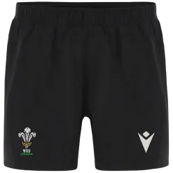 Fitness And Gym Shorts*Macron Wales Rugby Training Shorts 2024 Adults in Black