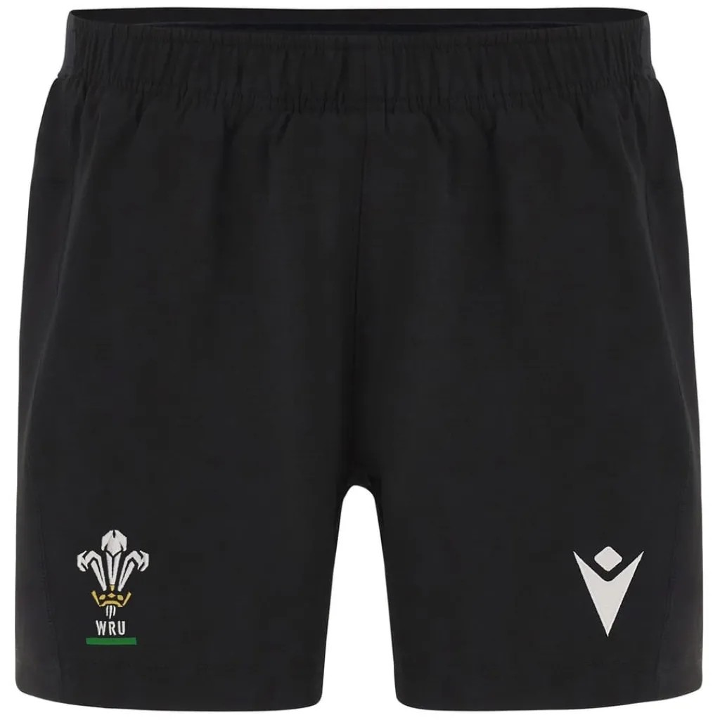 Fitness And Gym Shorts*Macron Wales Rugby Training Shorts 2024 Adults in Black