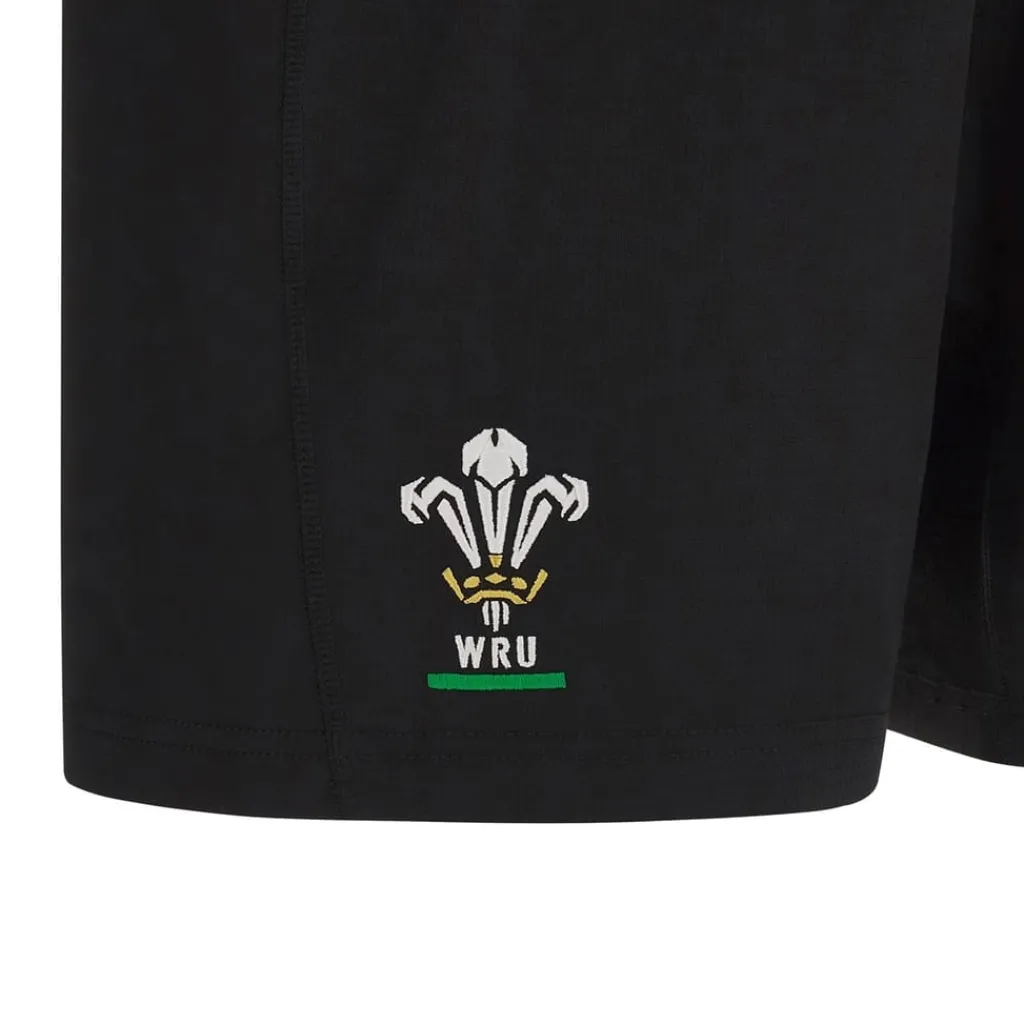Fitness And Gym Shorts*Macron Wales Rugby Training Shorts 2024 Adults in Black