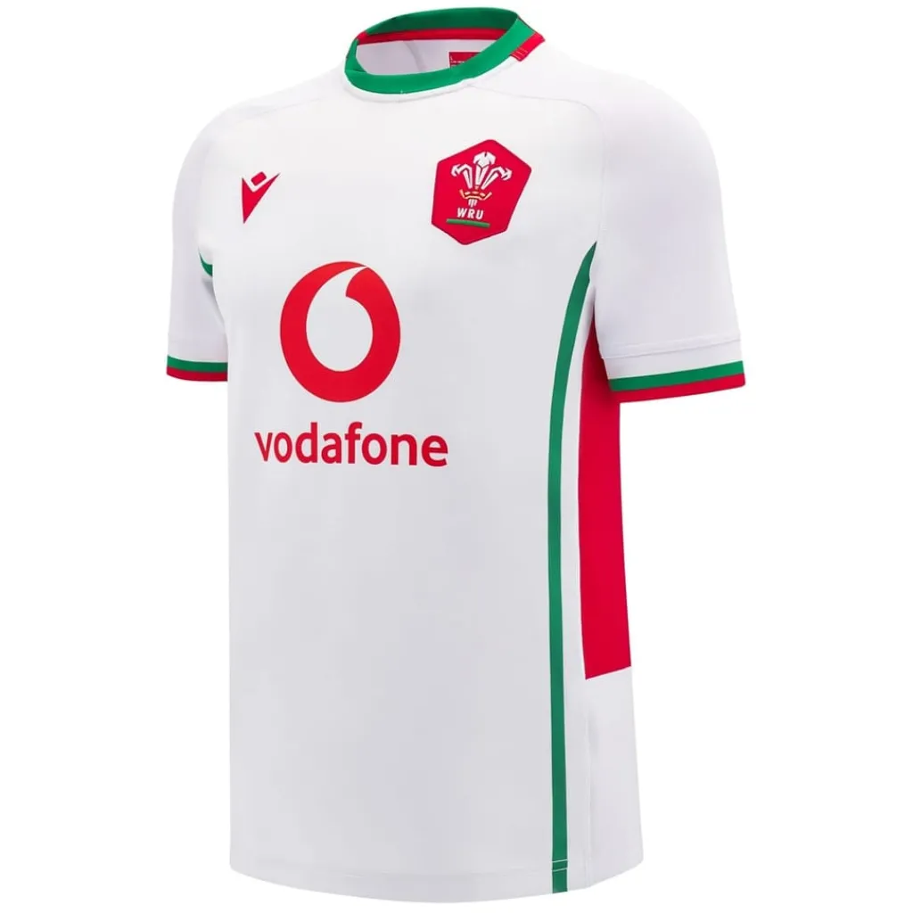 Football And Rugby Clothing*Macron Welsh Rugby Union Authentic Away Shirt 2024 Adults in White
