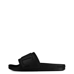 Beach Shoes*Mallet Split Logo Sliders in Black