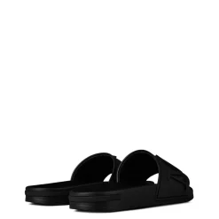 Beach Shoes*Mallet Split Logo Sliders in Black