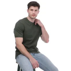 T-Shirts And Vests*Mercery Lacer Micro Stitch Split T-Shirt in Green