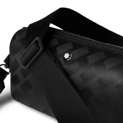 Bags*Montblanc Geometric Patterned Cross Body with Detachable Strap in Black