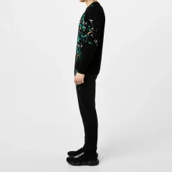 Knitwear*Moschino Paint Knit Sweatshirt in Black