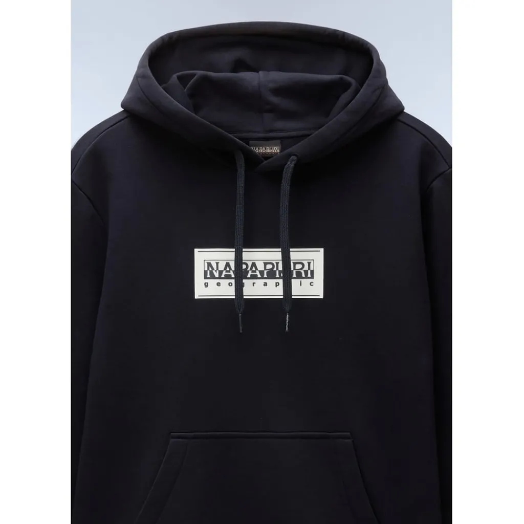 Hoodies*Napapijri Box Logo Hooded Regular Fit Sweatshirt in Black
