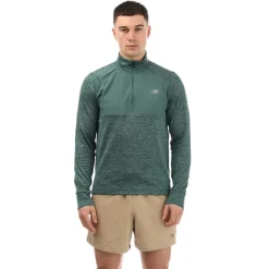 Fitness And Gymwear*New Balance Athletics Heat Grid 1/2 Zip Top in Green