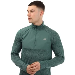Fitness And Gymwear*New Balance Athletics Heat Grid 1/2 Zip Top in Green