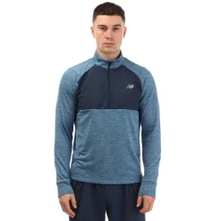 Fitness And Gymwear*New Balance Athletics Heat Grid 1/2 Zip Top in Blue