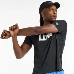 Fitness And Gym Tops*New Balance Mens Balance Ath Ss Bk Smal Running Top in Black