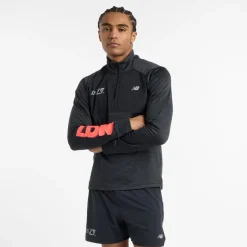 Fitness And Gym Tops*New Balance Mock Neck Slim Fit Athletic Top in Black