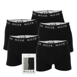 Gifts*NICCE Mens Galan 5 Pack Boxer Shorts in Black