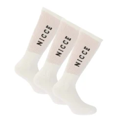 Underwear And Socks*NICCE Mens Menlo 3 Pack Sport Socks in White