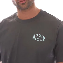 T-Shirts And Vests*NICCE Mens Tanetta Logo T-Shirt in Charcoal