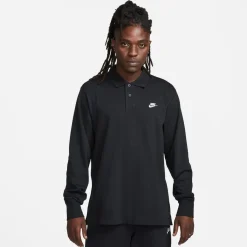 Polo Shirts*Nike Club Long Sleeve Knit Shirt in Black