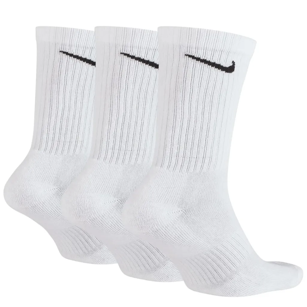 Underwear And Socks*Nike Everyday 3 Pack Cotton Cushioned Crew Socks Mens in White
