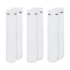 Underwear And Socks*Nike Everyday 3 Pack Cotton Cushioned Crew Socks Mens in White