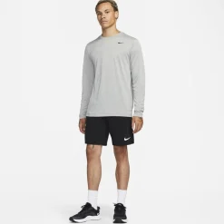 Fitness And Gymwear*Nike Legend Long Sleeve Crew Neck T-Shirt in Grey