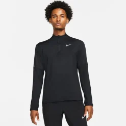 Fitness And Gymwear*Nike Mens Element 3.0 1 2 Zip Running Top in Black