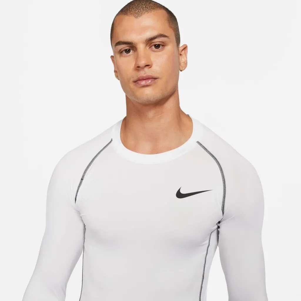 Fitness And Gymwear*Nike Mens Pro Core Long Sleeve T-Shirt in White