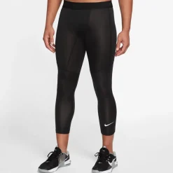 Fitness And Gym Pants*Nike Mens Pro Dri Fit 3 4 Length Fitness Tights in Black