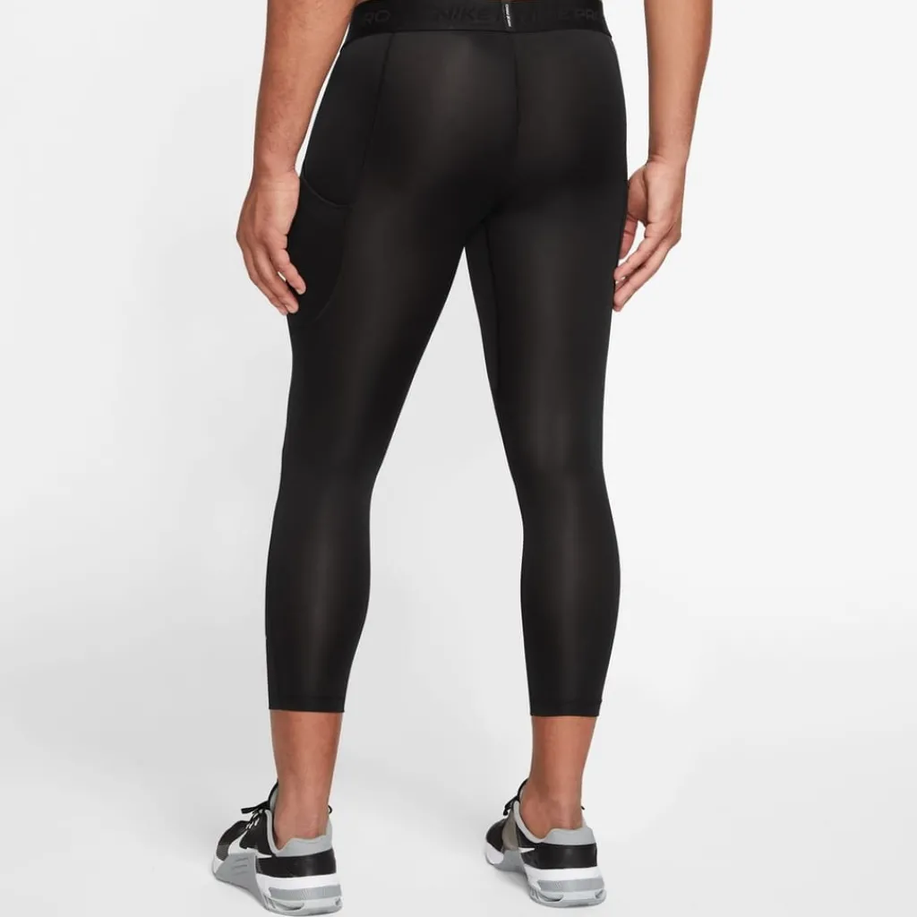 Fitness And Gym Pants*Nike Mens Pro Dri Fit 3 4 Length Fitness Tights in Black