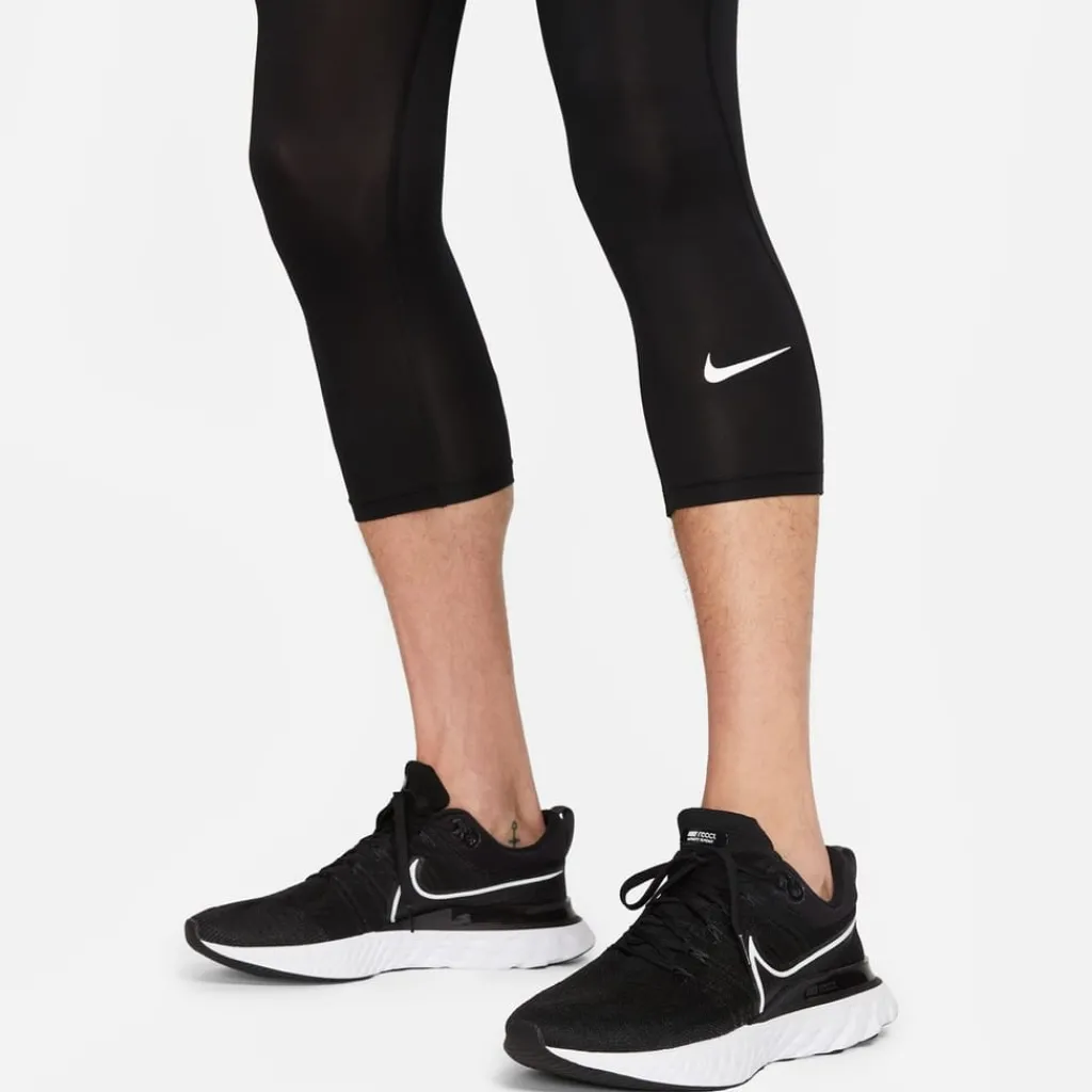 Fitness And Gym Pants*Nike Mens Pro Dri Fit 3 4 Length Fitness Tights in Black