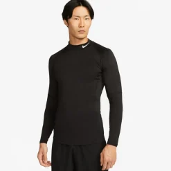 Fitness And Gymwear*Nike Mens Pro Long Sleeve Top in Black